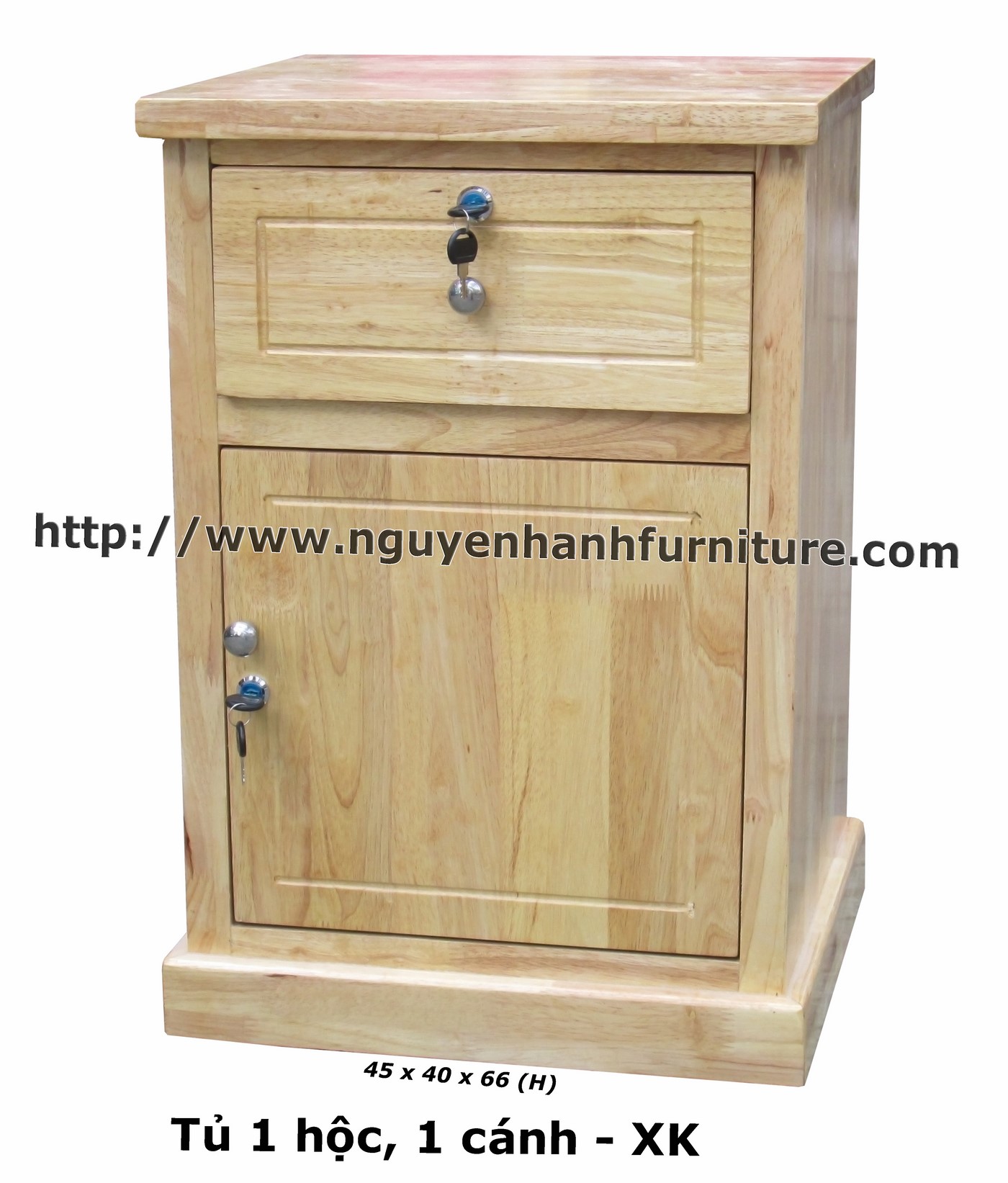 Name product: Headboard cabt (1 drawer, 1 door) Naturainel- Dimensions: 45 x 40 x 66 (H) - Description: Wood natural rubber